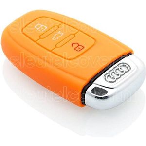 Autosleutel Hoesje geschikt voor Audi - SleutelCover - Silicone Autosleutel Cover - Sleutelhoesje Oranje