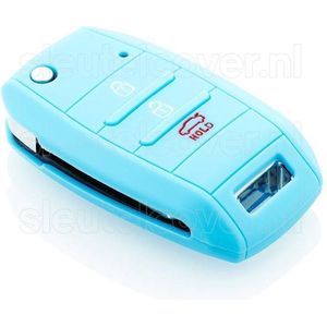 Autosleutel Hoesje geschikt voor Kia - SleutelCover - Silicone Autosleutel Cover - Sleutelhoesje Lichtblauw