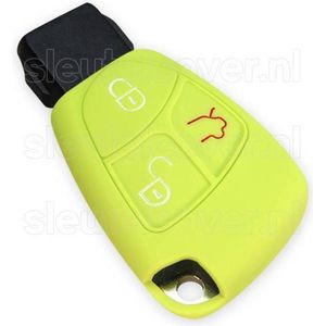 Autosleutel Hoesje geschikt voor Mercedes - SleutelCover - Silicone Autosleutel Cover - Sleutelhoesje Lime groen