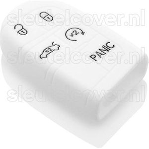 Autosleutel Hoesje geschikt voor Jeep - SleutelCover - Silicone Autosleutel Cover - Sleutelhoesje Wit