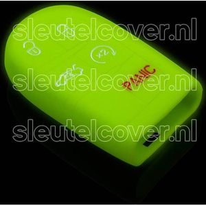 Autosleutel Hoesje geschikt voor Jeep - SleutelCover - Silicone Autosleutel Cover - Sleutelhoesje Glow in the dark / Lichtgevend