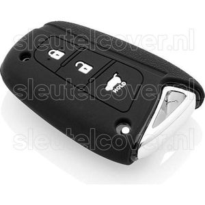 Autosleutel Hoesje geschikt voor Hyundai - SleutelCover - Silicone Autosleutel Cover - Sleutelhoesje Zwart