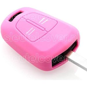 Autosleutel Hoesje geschikt voor Opel - SleutelCover - Silicone Autosleutel Cover - Sleutelhoesje Roze
