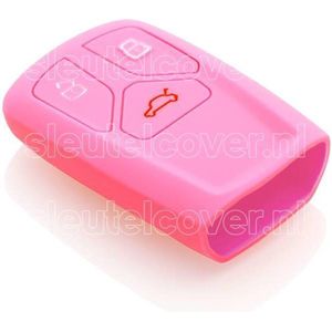 Autosleutel Hoesje geschikt voor Audi - SleutelCover - Silicone Autosleutel Cover - Sleutelhoesje Roze