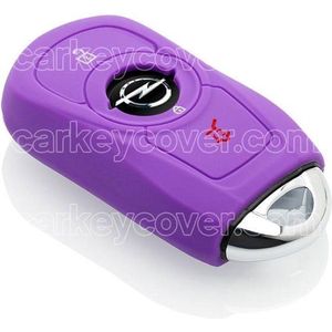 Autosleutel Hoesje geschikt voor Opel - SleutelCover - Silicone Autosleutel Cover - Sleutelhoesje Paars