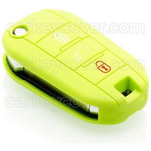 Autosleutel Hoesje geschikt voor Citroën - SleutelCover - Silicone Autosleutel Cover - Sleutelhoesje Lime groen