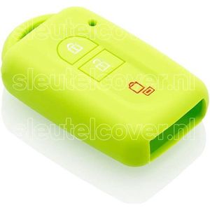 Autosleutel Hoesje geschikt voor Nissan - SleutelCover - Silicone Autosleutel Cover - Sleutelhoesje Lime groen