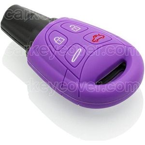 Autosleutel Hoesje geschikt voor Saab - SleutelCover - Silicone Autosleutel Cover - Sleutelhoesje Paars