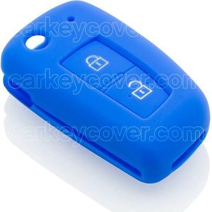 Autosleutel Hoesje geschikt voor Nissan - SleutelCover - Silicone Autosleutel Cover - Sleutelhoesje Blauw