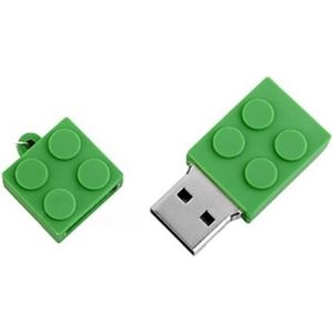 Brick usb stick 16gb groen - Blok usb stick, brick usb stick, bouwsteen usb stick, sinterklaas cadeautjes