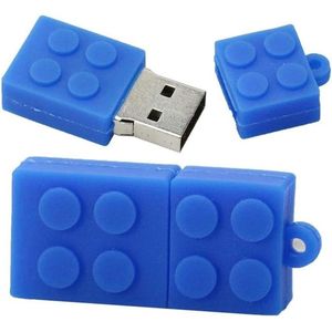 Bouwsteen usb stick 32gb blauw - Blok usb stick, brick usb stick, bouwsteen usb stick, sinterklaas cadeautjes