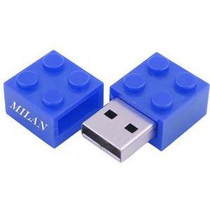 Blauwe USB stick met naam 16 GB