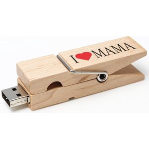 Wasknijper usb stick bedrukken met naam, tekst of logo