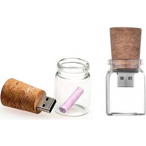 Glazen fles met kurk usb stick 32gb