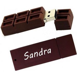 Chocolade usb stick met naam 16gb