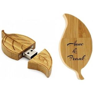 Hout blad usb stick bedrukken 16gb