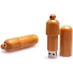 Hout pil capsule usb stick 16GB