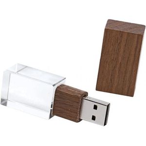 Parfumfles kristal glas usb stick 8GB walnoot