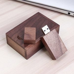 Walnoot rechthoek hout usb stick in hout doos 16GB