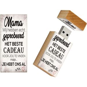 Hout rechthoek usb stick 32gb moederdag cadeautjes model 1034 – beste mama, cadeau voor moeder, cadeau moeder, cadeau moederdag, cadeau voor mama, leuke moederdag cadeaus