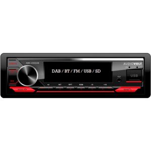 1-din DAB+ Autoradio Audiovolt® Bluetooth FM RDS 4x50WATT Multicolor display