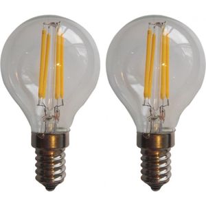Kogellamp E14 2 stuks warmwit | G45 LED 4W~470Lm=40W | 2700K 230V