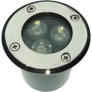 Grondspot rond 82mm | LED 3W=30W halogeenlicht | warmwit 2700K | waterdicht IP65