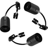 Fitting 2 stuks | LED lamp verhuisfitting | E27 fitting - kroonsteen - trekontlasting | zwart