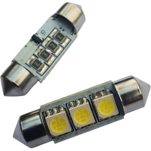 C5W 36mm 2 stuks | 3-SMD xenon wit 6500K | CAN-BUS | 12 Volt