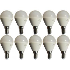 G45 kogellamp 10 stuks | E14 LED lamp 6W=50W | koelwit 4000K