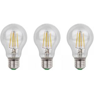 E27 LED lamp 3 stuks | gloeilamp A60 | 8W=80W | daglichtwit filament 6500K