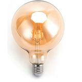 Globe gloeilamp G125 - E27 - amber glas | 6W=45W | flame filament 2200K