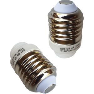 E27 fitting - G9 fitting verloopfitting 2 stuks | wit 230V AC