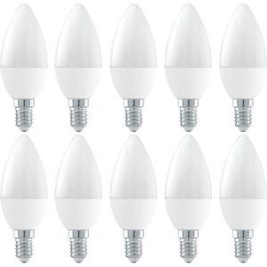 Kaarslamp E14 C37 10 stuks | LED 6W=41W gloeilamp | warmwit 3000K