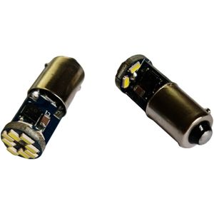 BAX9S auto lamp 2 stuks | LED kentekenverlichting | 12-SMD daglichtwit 6000K | 12V - 24V