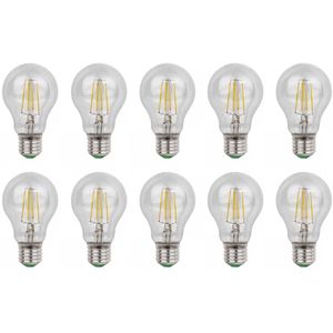 Gloeilamp E27 A60 10 stuks | LED 6W=60W traditioneel licht - 700 Lumen | daglichtwit 6500K