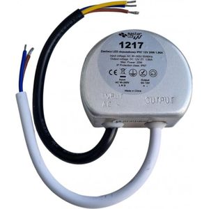 LED voeding - compact - rond | in 230V AC - uit 12 Volt DC | 20 Watt - 1,66A | IP67