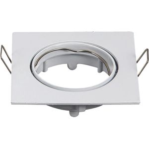 Inbouwframe 82mm  x 82mm | vierkante kantelbare inbouwspot wit | boorgat Ø 74 mm