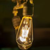 Kooldraadlamp - 10 stuks - E27 Edison ST64 - amber glas  | LED 4W=38W gloeilamp | FLAME filament 2200K