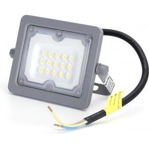 Buitenlamp grijs | LED bouwlamp 10W=90W schijnwerper | koelwit 4000K - 90° lichthoek | waterdicht IP65