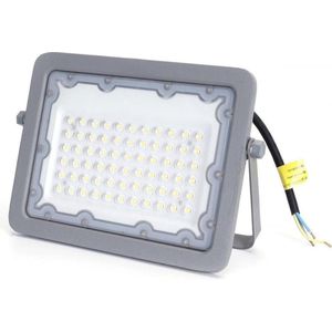 Buitenlamp grijs | LED bouwlamp 50W=450W schijnwerper | koelwit 4000K - 90° lichthoek | waterdicht IP65