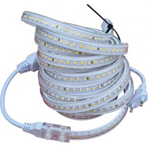 Lichtslang plat warmwit - 3000K - 1 meter | 230V AC - 120 LED's/m | sproeidicht IP65