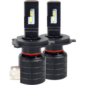 LEDPLANET - H4 Koplamp Set - 2x 4-SMD Daglichtwit 6000K - 5000 Lm/stuk - CAN-BUS 12V-24V DC