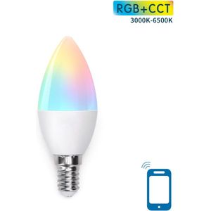 Kaarslamp E14 WiFi RGB+CCT 3000K-6500K | RGB - warmwit - daglichtwit - LED 7W=42W gloeilamp