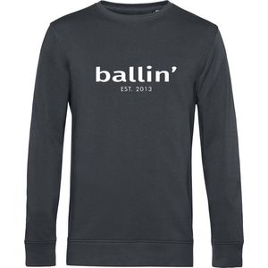 Heren Sweaters met Ballin Est. 2013 Basic Sweater Print - Grijs