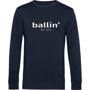 Heren Sweaters met Ballin Est. 2013 Basic Sweater Print - Blauw