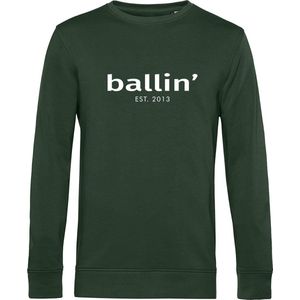 Heren Sweaters met Ballin Est. 2013 Basic Sweater Print - Groen