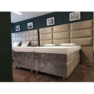 Boxspring 180x200 Royal Croco Compleet met Pocktervering HR45 koudschuim matrassen en Tencel Topper