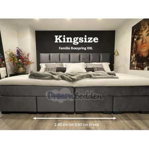 Familie Boxspring XXL 240x220 Incl 7-zones pocketvering Matrassen en Hotel Toppers KINGSIZE