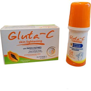 Gluta-C skin lightening deodorant roller 40ml +Gluta-C Skin Whitening zeep